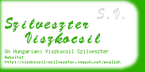 szilveszter viszkocsil business card